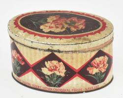 cca 1930 Szent István cikória kávé fémdoboz, kopott, rozsdafoltos, 14x9,5x7,5 cm