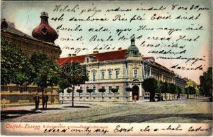 1905 Eszék, Essegg, Osijek; Kolodvorska cesta / Bahnhofstrasse / Vasút utca / street (EK)