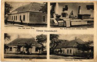 1920 Nemesládony (Vas), Római katolikus tanítói lakás, Kiss István cementáru vállalat részlete, Csay János és Trsztyánszky Sándor háza. Hangya kiadása (r)