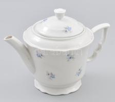 Zsolnay matricás kékvirágos teáskanna, jelzéssel, kis kopással, m: 17 cm