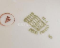 Zsolnay matricás kékvirágos teáskanna, jelzéssel, kis kopással, m: 17 cm