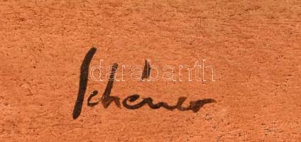 Schéner jelzéssel: Csendélet. Olaj, karton. Dekoratív, kissé sérült fakeretben. 32x25 cm