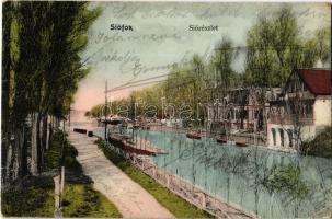1905 Siófok, Sió részlet, csónakok. M.T. és F.I. Koch Willy kiadása (fa)