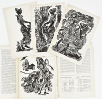 Rácz András (1926-2013): Kompozíció vörössel. Akvarell, papír, jelzett, 40,5x29,5 cm