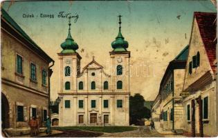 1909 Eszék, Essegg, Osijek; Festung / Templom a várban / castle church (gyűrődések / creases)