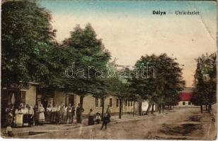 1917 Dálya, Dalja, Dalj; utca, Jos. Krausz üzlete. Vasúti levelezőlapárusítás 2907. / street, shop (EB)