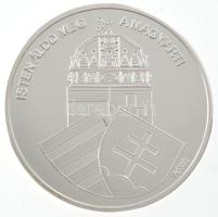 DN "Nemzetünk nagyjai - Szent István" Ag emlékérem tanúsítvánnyal, "gyémántpor-kiemel...