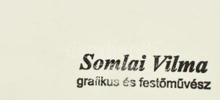 Somlai Vilma (1938-2007): Dombos táj. Akvarell, papír, jelzett, a hátoldalán a művész pecsétjével, 3...