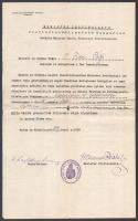 1938 Miskolc, a minoriták miskolci rendfőnöke által kiadott okmány Pálfi Fidél részére
