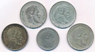 1947. 5Ft Ag "Kossuth" (4x) + 1967. 5Ft Cu-Ni-Zn "Kossuth" T:XF,VF patina, lakk Adamo F8.1, F8.2