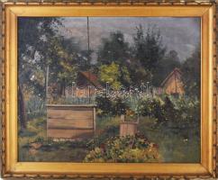 Zubriczky Lóránd (1869-?): Vácrátót, 1913. Olaj, vászon, jelezve balra lent. Korabeli szecessziós, sérült fakeretben. 55x68 cm