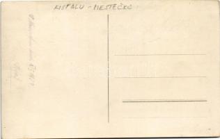 1929 Lednickisfalu, Kisfalu, Mestecko; úthenger munkásokkal, útépítés / Road roller with workers, co...