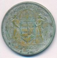 1930. 5P Ag "Horthy jobbra" T:VF lakk, patina Adamo P8
