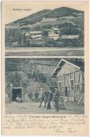1910 Merény, Szepesmerény, Nálepkovo; Merényi vasgyár, Gusztáv tárna a bányában, iparvasút, csille. Soós kiadása / iron works, factory, mine, industrial railway (EK)