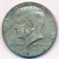 Amerikai Egyesült Államok 1966. 1/2$ Ag "Kennedy" T:XF patina USA 1966. 1/2 Dollar Ag "Kennedy" C:XF patina Krause KM#202a