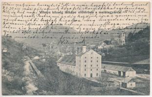 1905 Vihnye, Vyhne; malátagyár, templom. Liptay László kiadása / malt factory, church