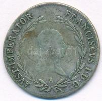 Ausztria 1824A 20kr Ag "I. Ferenc" T:F patina Austria 1824A 20 Kreuzer Ag "Franz I" C:F patina Krause KM#2143