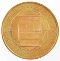 Bognár György (1944-) 1996. Metal Art Nemesfémipari Rt. / Boldog Új Évet 1996 aranyozott bronz naptárérem műanyag tokban (42,5mm) T:PP