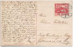 1919 Pozsony, Pressburg, Bratislava; Hölgy, leporellolap 10 kis képpel / Lady leporellocard with 10 ...