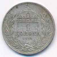 1914KB 1K Ag "Ferenc József" T:XF patina Adamo K5.1