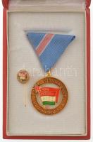 ~1970. "KISZ - Hűség a Néphez Hűség a Párthoz" műgyantás kitüntetés mellszalagon, miniatűrrel, eredeti tokban T:UNC