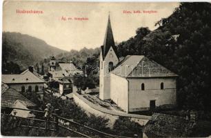 Hodrusbánya, Banská Hodrusa (Hodrushámor, Hodrusa-Hámre); Ágostai evangélikus és római katolikus templom / churches (EK)