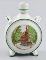 Zsolnay Parádfürdő Csevice Forrás porcelán kulacs, jelzéssel, hibátlan, m: 11 cm