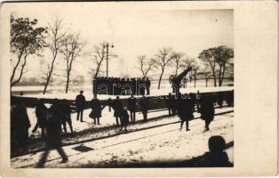 1923 Komárom, Komárnó; Üzenet a cseheknek január 21-én: Nem, Nem, Soha!... A város Pozsony megyéhez (Csehszlovákia) csatolásakor / Irredenta message to the Czechs after the town's annexation to Czechoslovakia. photo
