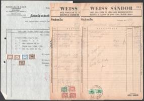 10 db számla, számla illetékbélyeggel