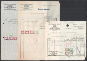 10 db számla, számla illetékbélyeggel