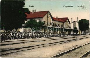 1915 India, Indija; vasútállomás. Vasúti levelezőlapárusítás 8007. / Bahnhof / railway station