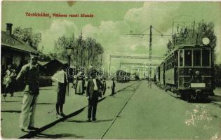 Törökbálint, Villamos vasúti állomás. Hirschler Gáborné kiadása (felületi kopás / worn surface)