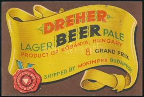 Dreher Lager Beer Pale sörcímke