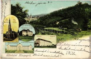 1906 Kőszeg, Római katolikus templom, Katonai alreáliskola, laktanya, vízgyógyintézet. Róth Jenő Art Nouveau (Rb)