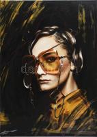 Nagy (Boglárka) Alíz (2001-): Etapres? Olaj, vászon. Jelezve balra lent, hátoldalán autográf felirattal. 70x50 cm. / oil on canvas, signed