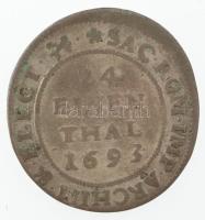 Német Államok / Szászország 1693. 1/24T Ag "IV. János György" (1,79g) T:F German States / Saxony 1693. 1/24 Thaler Ag "Johann Georg IV" (1,79g) C:F Krause KM# 610