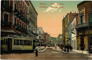 1911 Athens. Athenes; Rue du Stade / street, tram (EK)