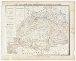 cca 1840 Theinert: Ungarn, Galizien, Bukowina, Croatien, Slavonien, WojWodina, Militairgrenze und Siebenbürgen. Magyarország ,Gallicia, Szlavónia, Horvátország és Erdély és a Határőrvidék térképe. Színezett rézmetszet, szélén térképet nem érő szakadásokkal / cca map of Hungary, Galicia, Transylvania, Croatia and Slavonia. Colored etching 395x310 mm