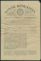 Kaczián Sarolta "Apolló" gyógyszertára, receptboríték, benne Anyák Kiskátéja