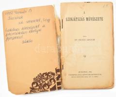 1908 Dr. Hevesi Sándor: A színjátszás művészete, könyvecske a Tudományos Zsebkönyvtár sorozatából, Stampfel-féle könyvkiadóhivatal gondozásában, sérült papírkötésben.