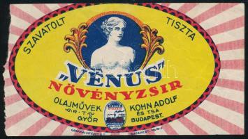 "Vénus" növényzsír számolócédula, széle hiányos