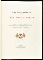 Zágoni Mikes Kelemen Törökországi Levelei. A Magy. Kir. Kormány támogatásával, II. Rákóczi Ferencz hamvainak hazaszállítása alkalmából készült emlékkiadás. A bevezető tanulmányokat írták: Négyesy László, Thaly Kálmán, Beöthy Zsolt, Szily Kálmán, Erődi Béla. A leveleket az eredeti kézirat alapján kiadja: Miklós Ferenc. A képeket és díszítéseket rajzolta: Edvi Illés Aladár. Bp., 1906, Franklin-Társulat, LXXX+233 p. + 39 (képtáblák, ebből 36 színes) t. + 3 (kézirat-hasonmás) t. Gazdag képanyaggal illusztrálva. Kiadói gazdagon díszített, aranyozott, dombornyomott egészbőr-kötés, aranyozott lapélekkel, a borítón kopásokkal, helyenként kissé foltos lapokkal, egyébként jó állapotban.