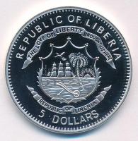 Libéria 2011. 5$ Cu "Nagy Hadvezérek - V. Henrik" multicolor festéssel, kapszulában T:PP L...