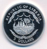 Libéria 2011. 5$ Cu "Nagy Hadvezérek - Moshe Dayan" multicolor festéssel, kapszulában T:PP...