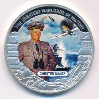 Libéria 2011. 5$ Cu "Nagy Hadvezérek - Chester Nimitz" multicolor festéssel, kapszulában T:PP Liberia 2011. 5 Dollars Cu "The Greatest Warlords of History - Chester Nimitz" with multicolor picture, in capsule C:PP
