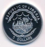 Libéria 2011. 5$ Cu "Nagy Hadvezérek - Chester Nimitz" multicolor festéssel, kapszulában T...