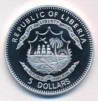 Libéria 2011. 5$ Cu "Nagy Hadvezérek - George S. Patton" multicolor festéssel, kapszulában...