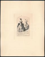 Ernst Zimmermann (1852-1901): Marie Zimmermann zveisen Rézkarc, papír, jeltett a dúcon 10x6 cm