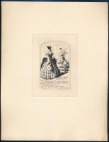 Ernst Zimmermann (1852-1901): Marie Zimmermann zveisen Rézkarc, papír, jeltett a dúcon 10x6 cm