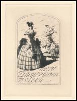 Ernst Zimmermann (1852-1901): Marie Zimmermann zveisen Rézkarc, papír, jeltett a dúcon 10x6 cm